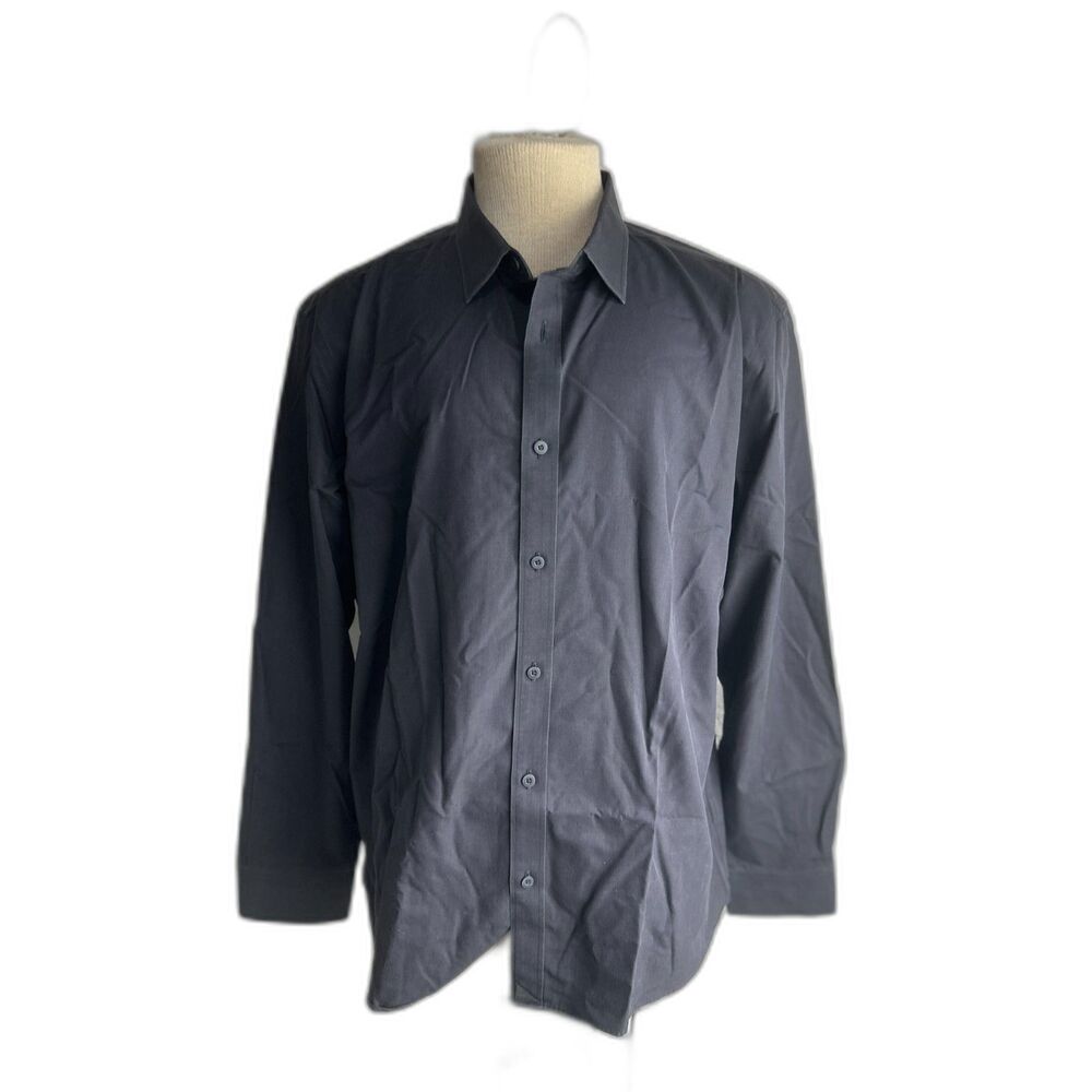 UntuckIt Men's Button Down Shirt Slim Fit Sz XXL Cotton Casual Wear Gray/ Black